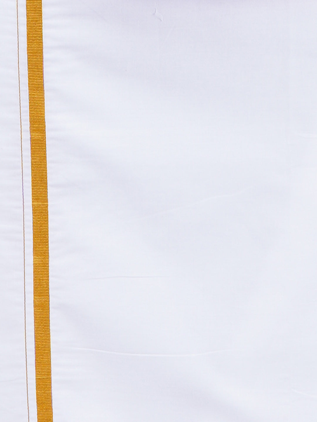 Mens Cotton Half Sleeves Shirt with 1/2'' Gold Jari Dhoti Combo-Bottom view