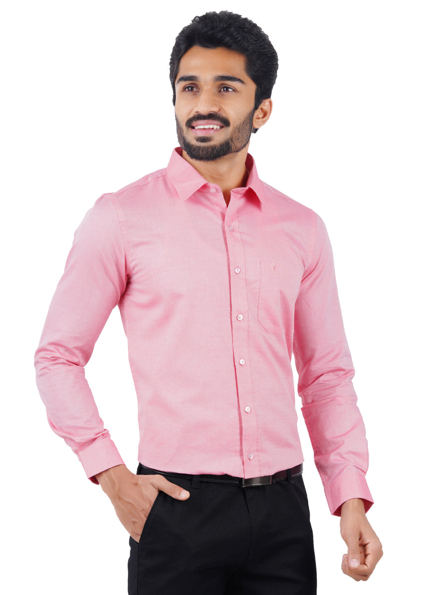 Premium Cotton Shirt Full Sleeves Pink EL GP13-Side view