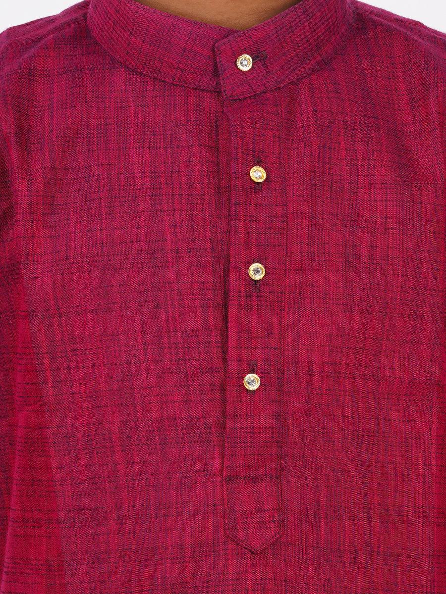 Boys Kurta Pyjama  Set Maroon -  Ramraj CottonBoys Kurta Pyjama  Set Maroon-Zoom view