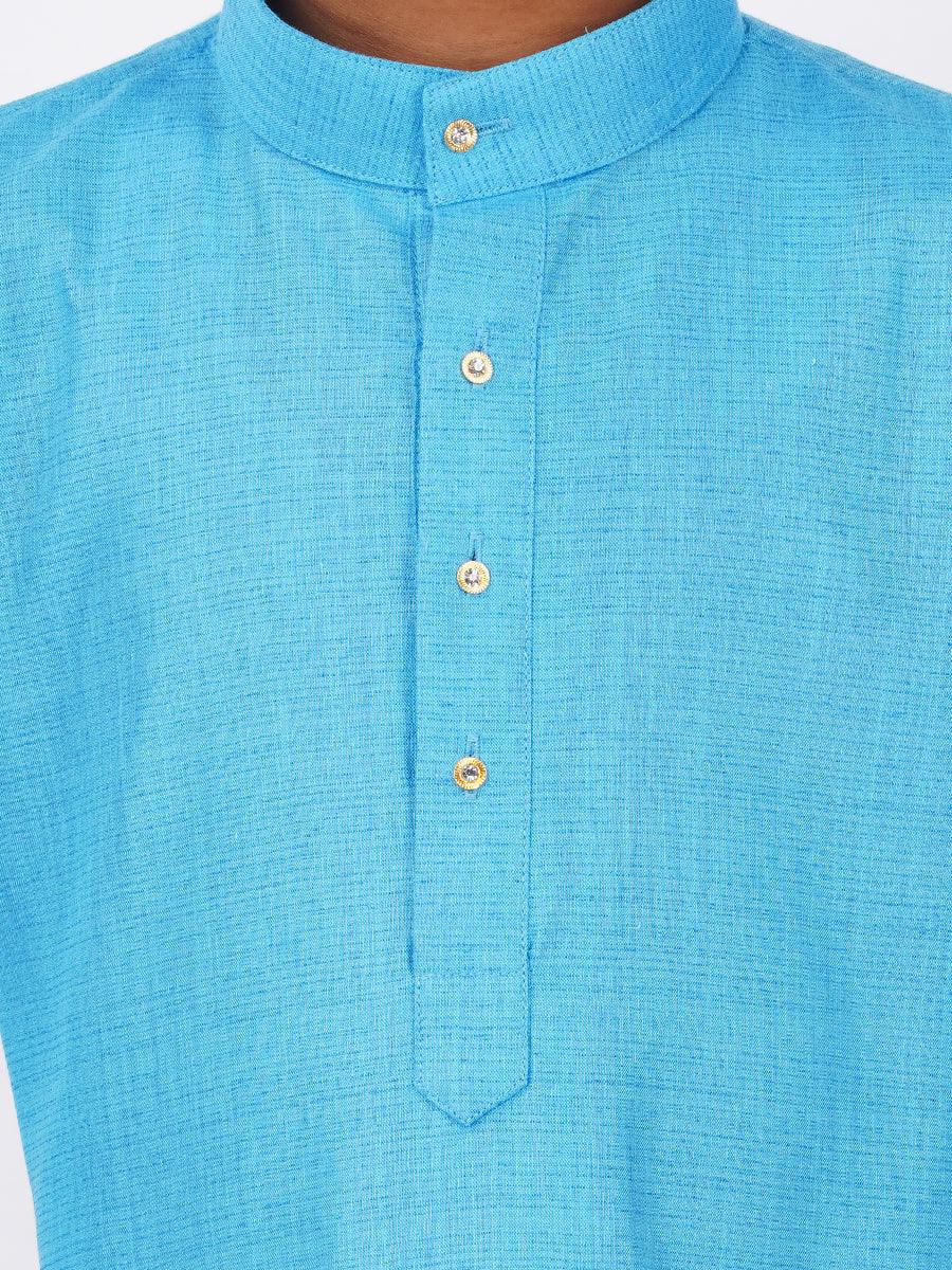 Boys Kurta  Pyjama Set Blue -  Ramraj CottonBoys Kurta  Pyjama Set Blue-Zoom view