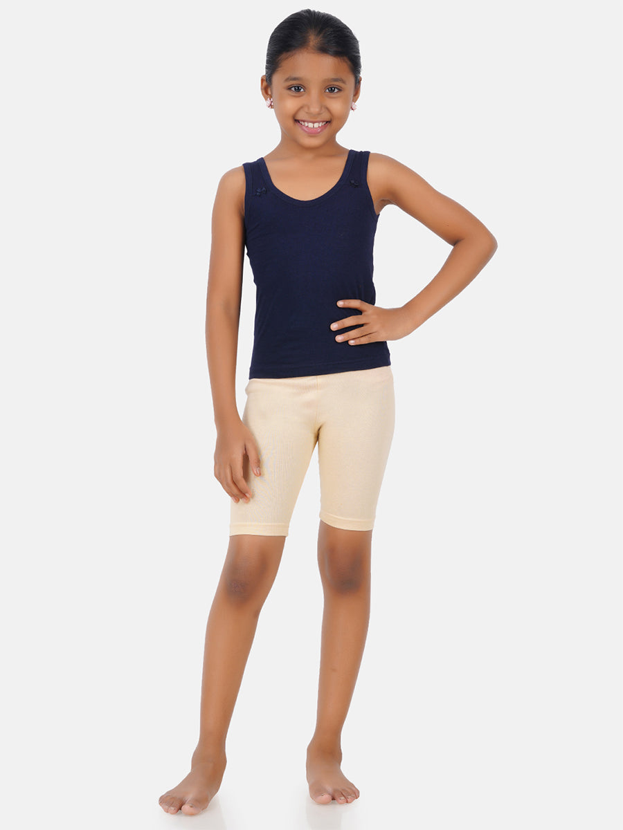 Girls Cotton with Elastane Mixed Skin Colour Tights (2PCs Pack)-Front view