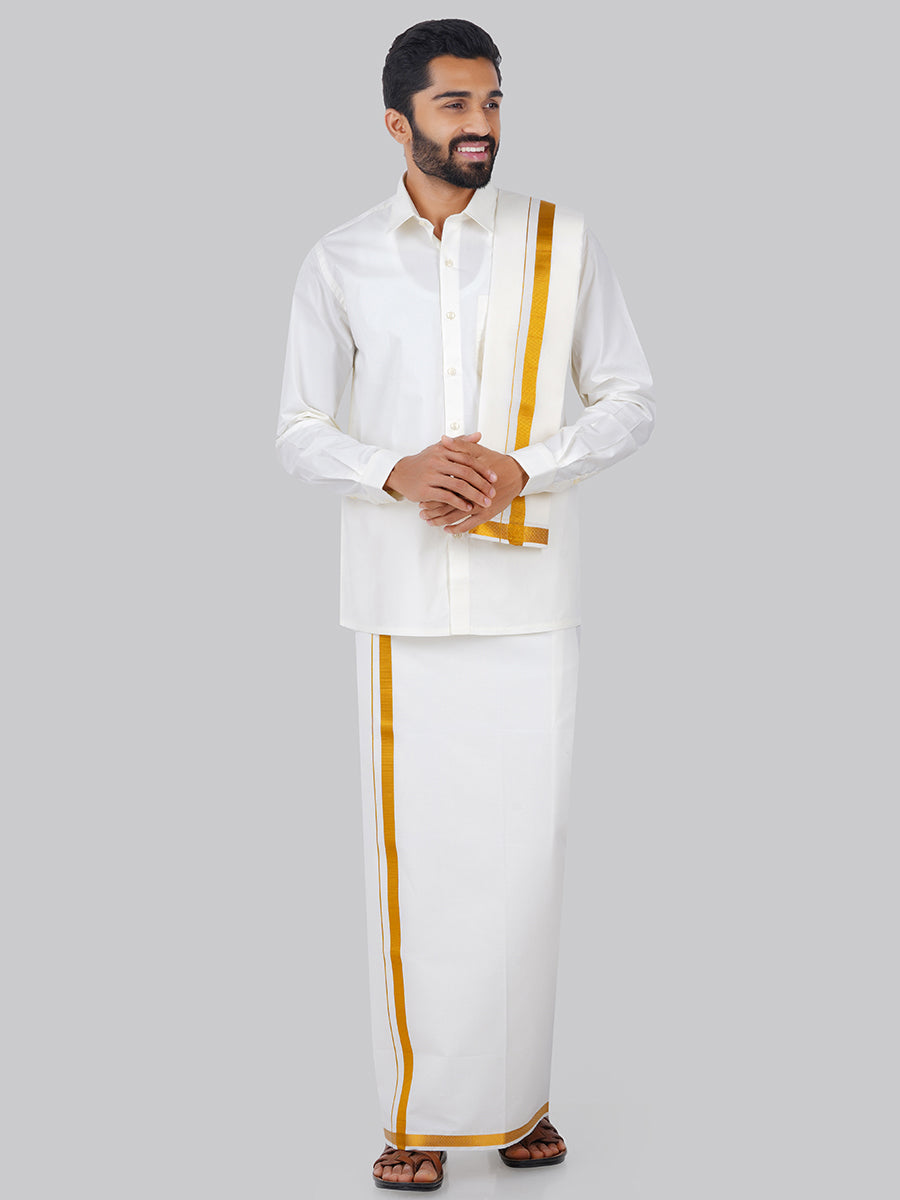 Buy Mens Wedding Set (Dhoti + Shirt + Angavastram) Online, Men's Premium  Dhoti and Shirt Sets for Wedding