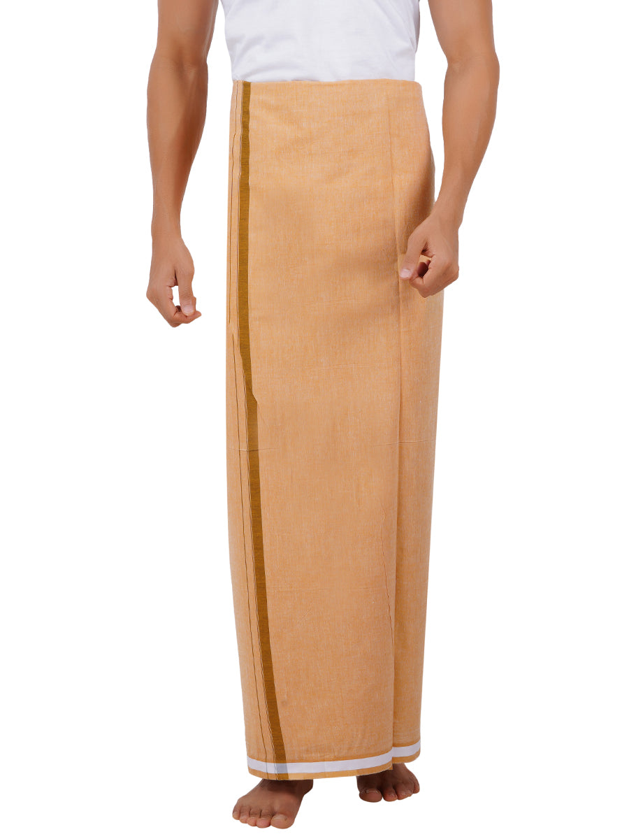 Men Cotton Blend Single Layer Sandal Dhoti with Assorted Border Nitro Plain N3