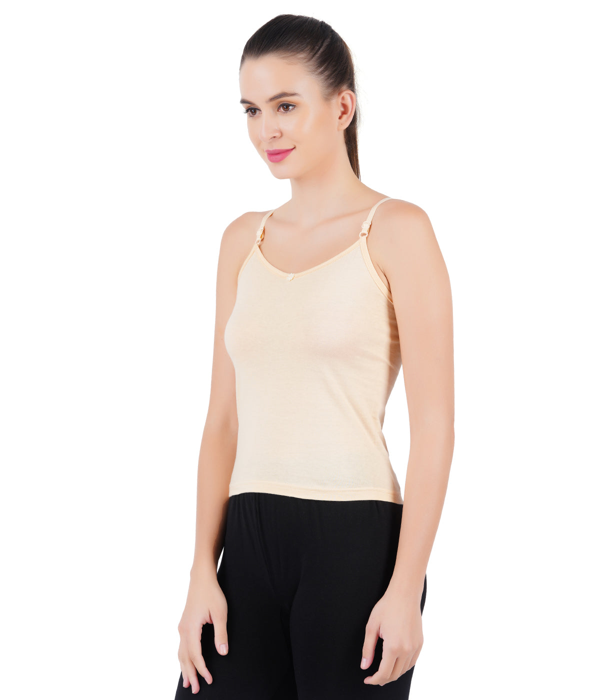 Womens Adjustable Strap Skin Camisole Petals (2 PCs Pack)-Side view