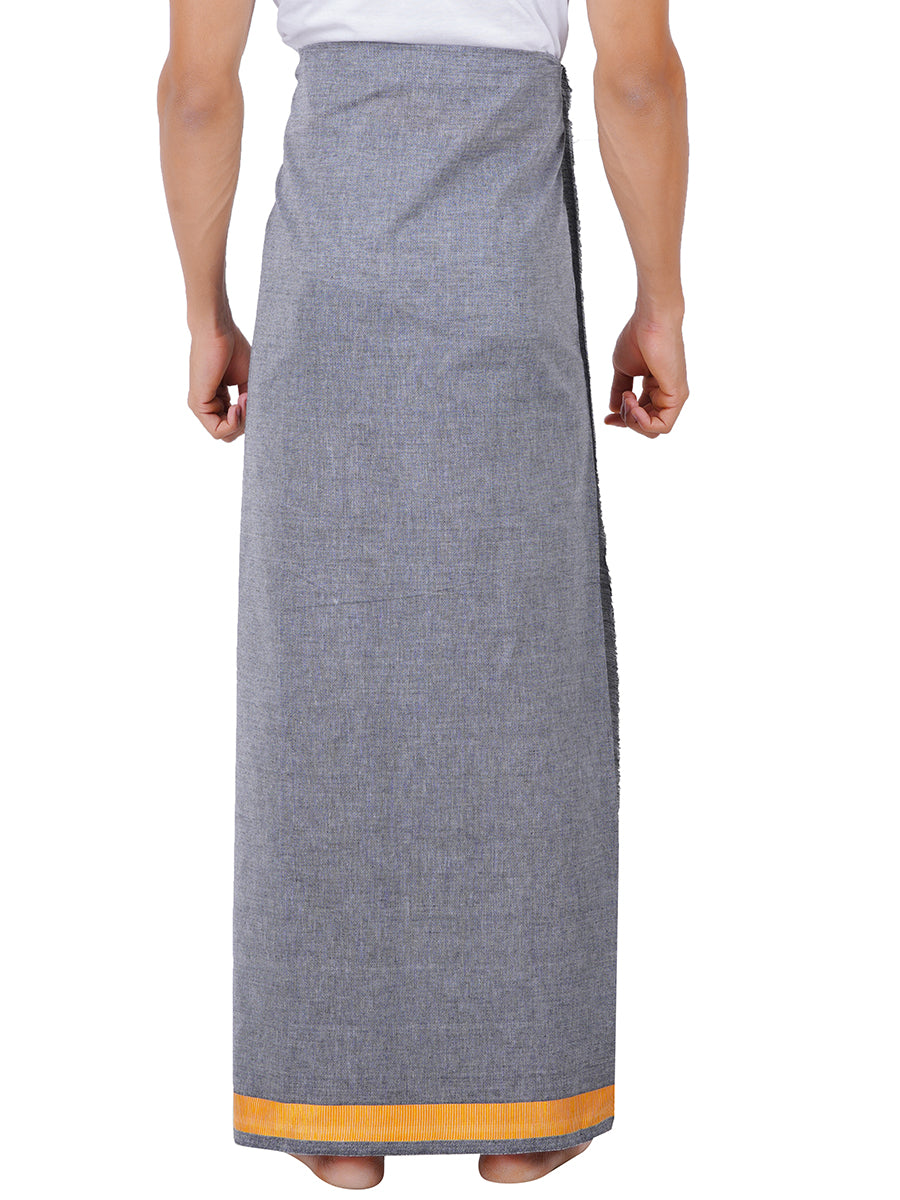 Mens Single Dhoti Nitro Plain Gold-Back view