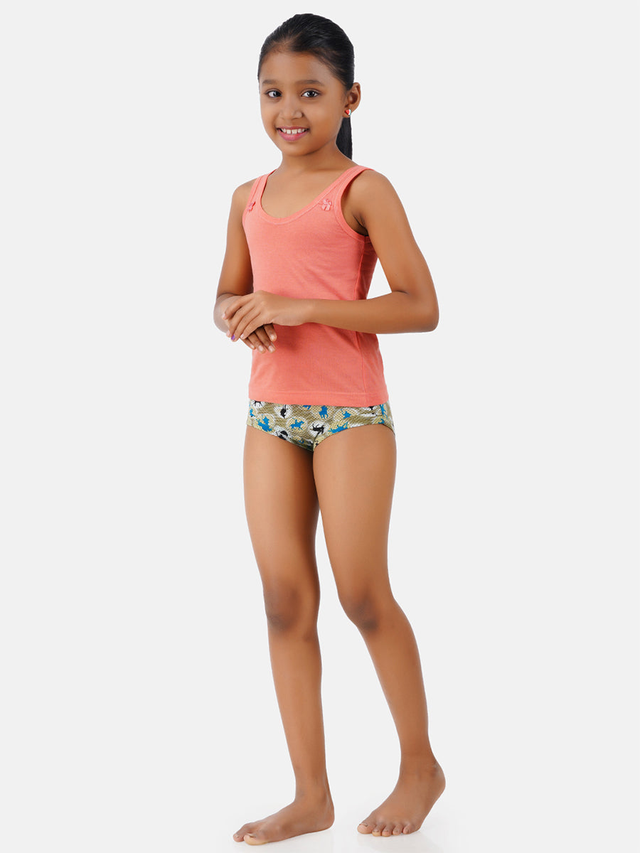 Girl's Printed soft combed jersey Snug Fit Panties (4 PCs Pack)-Side alternative view