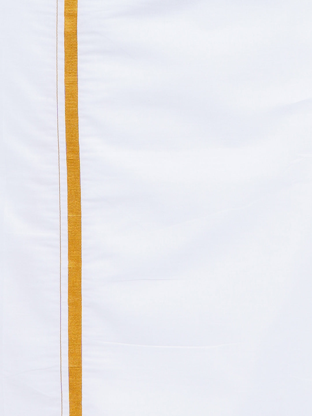 Mens Cotton Full Sleeves Shirt with 1/2'' Gold Jari Dhoti Combo-Bottom view