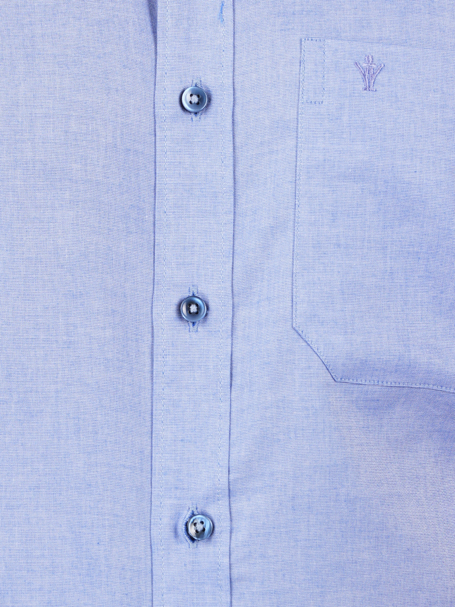 Premium Cotton Shirt Half Sleeves Blue EL GP5-Zoom view
