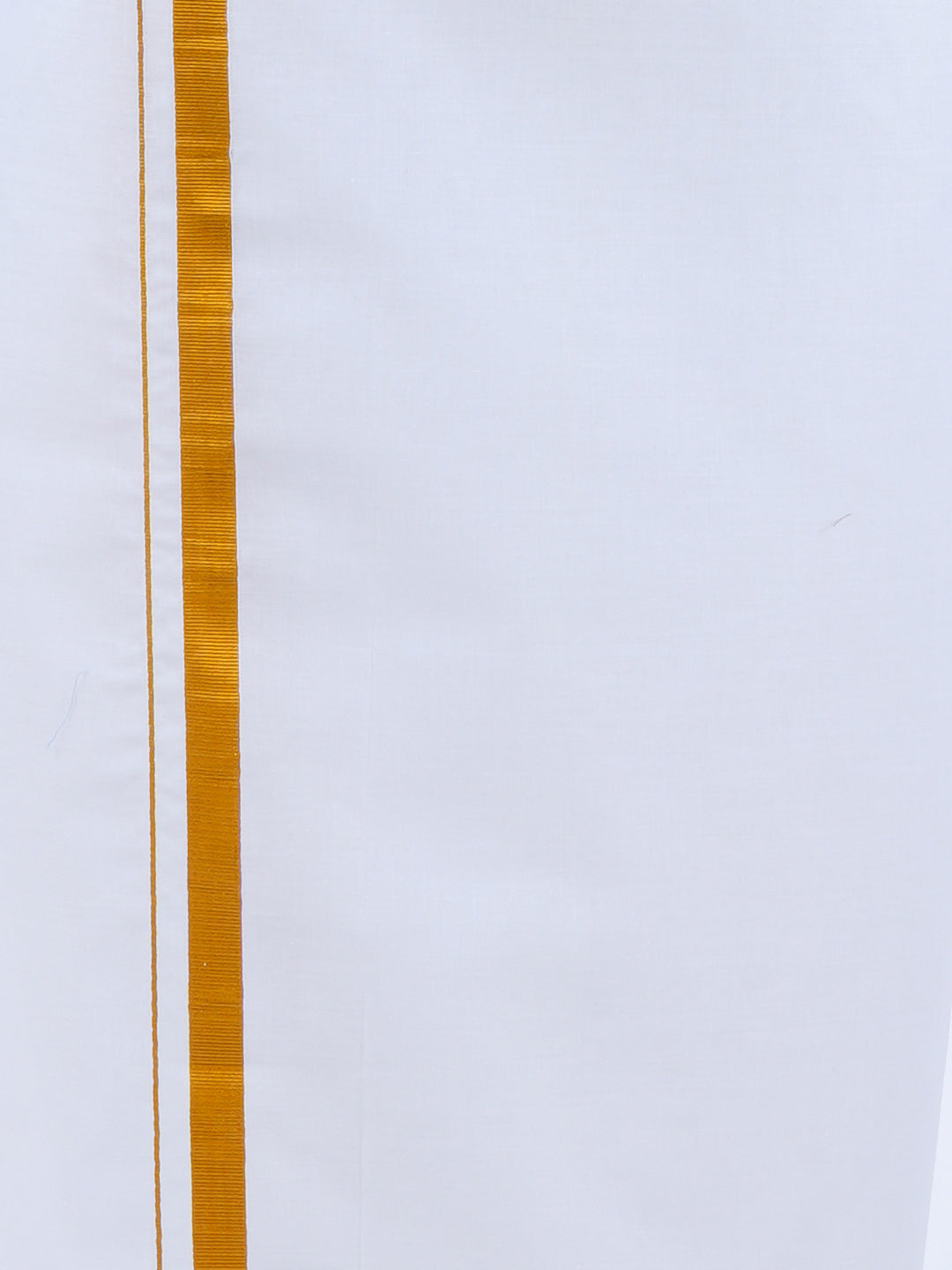 Mens Cotton Half Sleeves Shirt with 1/2'' Gold Jari Dhoti Combo-Bottom view