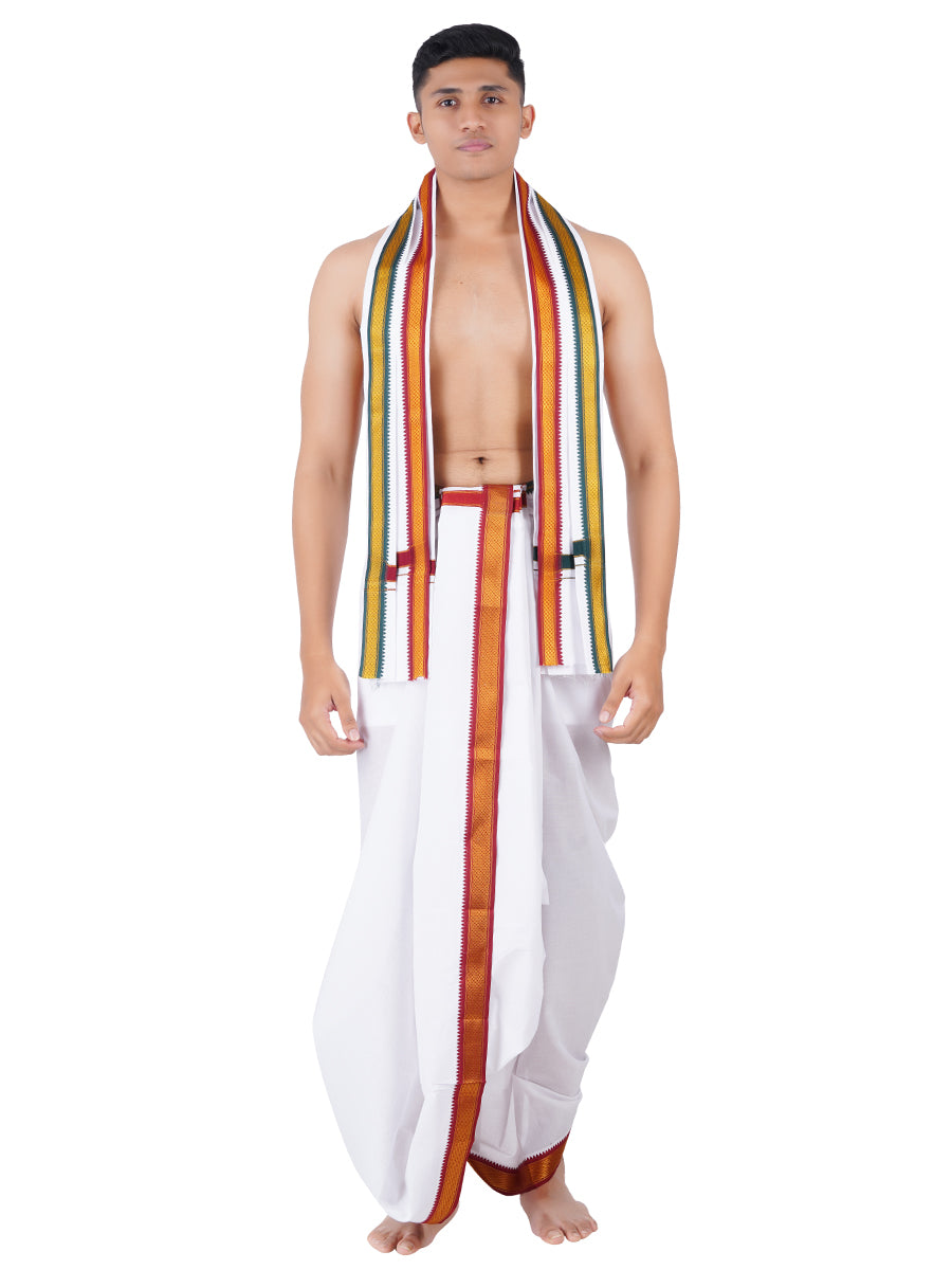 Men Panchakacham Dhoti with Angavasthram Navarang Pet 5K (9+5)