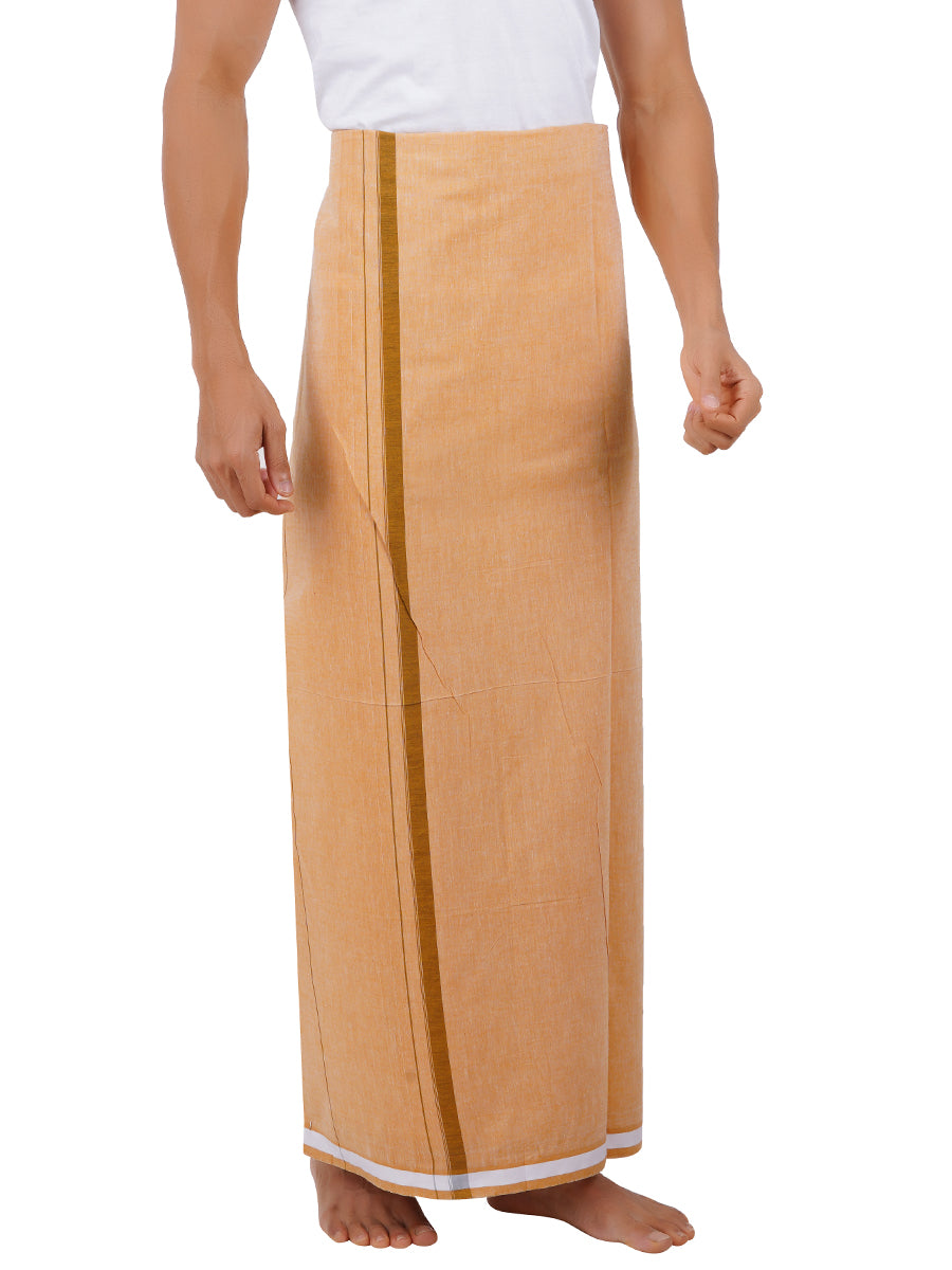 Men Cotton Blend Single Layer Sandal Dhoti with Assorted Border Nitro Plain N3