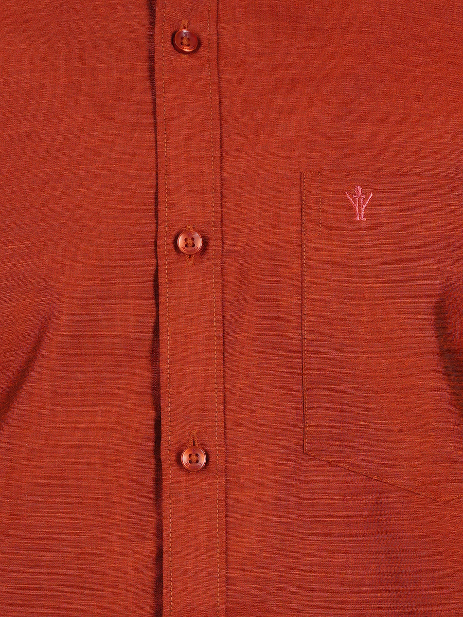 Mens Formal Shirt Half Sleeves Copper Brown T29 TE2-Zoom view