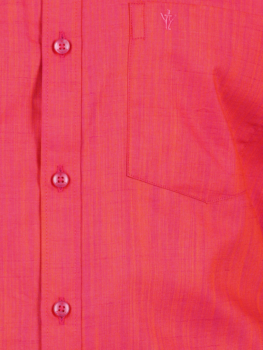 Mens Cotton Formal Shirt Half Sleeves Red T32 TH4-Zoom view