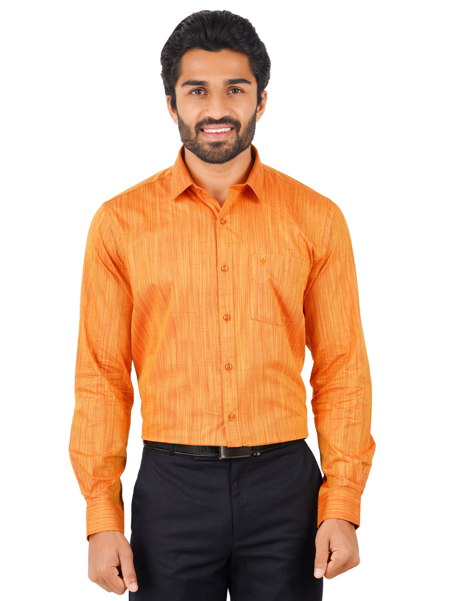 Mens Formal Shirt Full Sleeves Orange T32 TH5