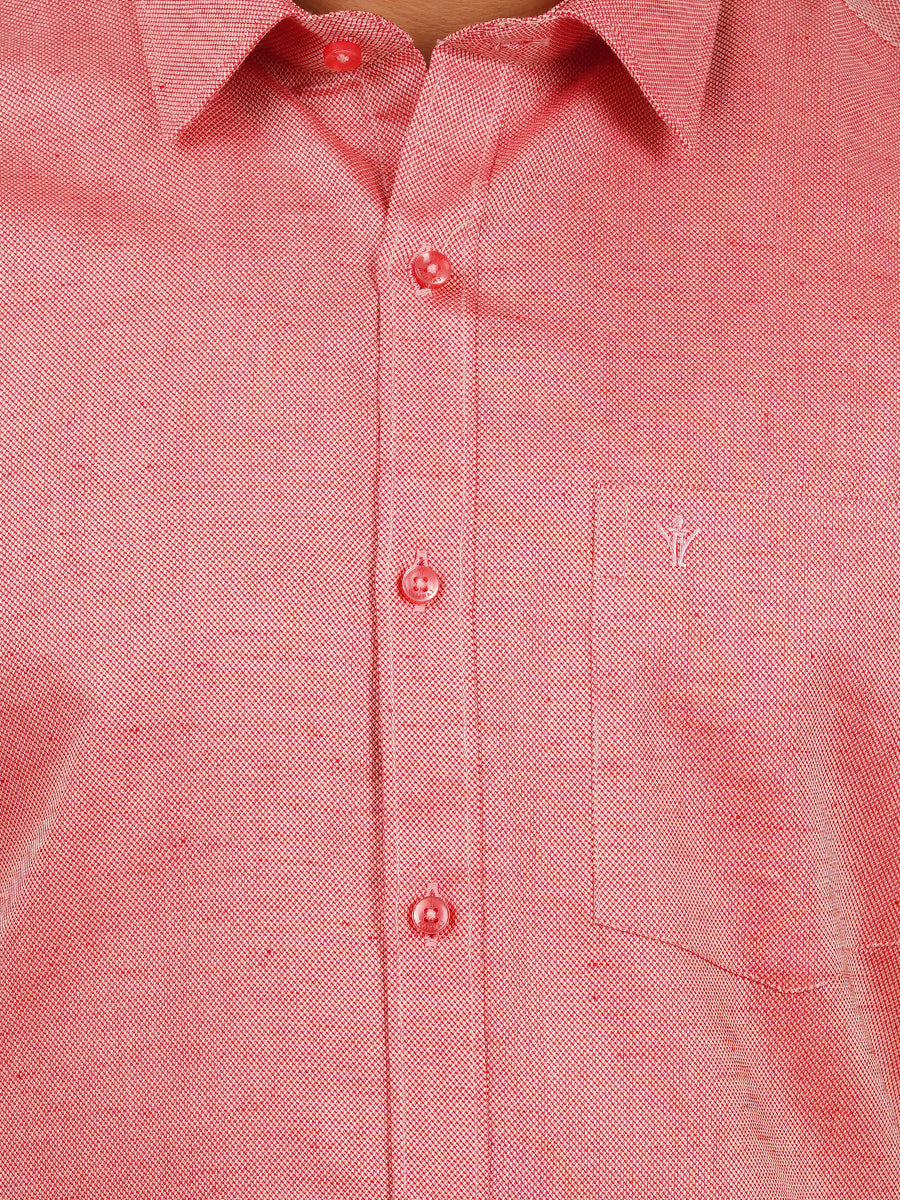 Men Cotton Rich Full Sleeves Shirt Bright Pink T18 CY3