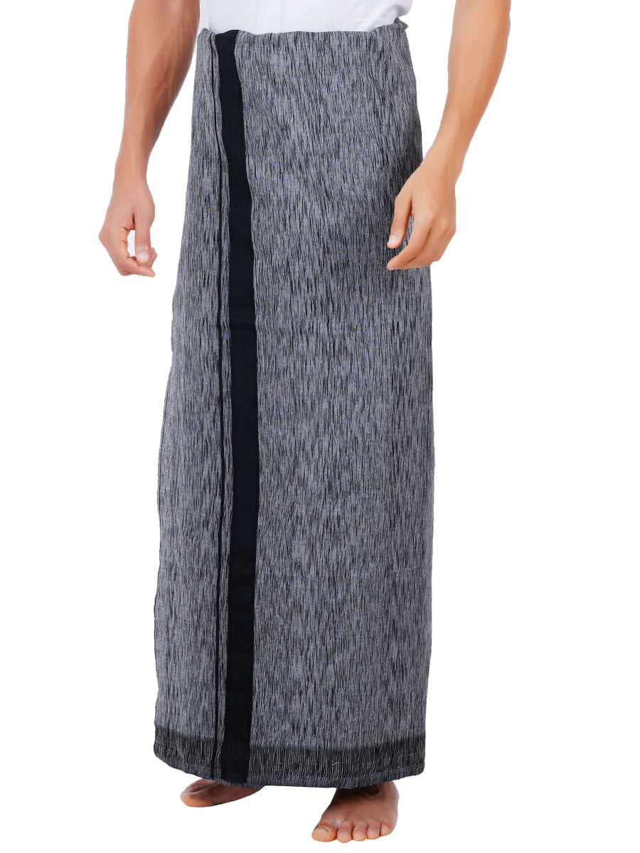 Mens Single Dhoti Nitro Slub Black-Side view