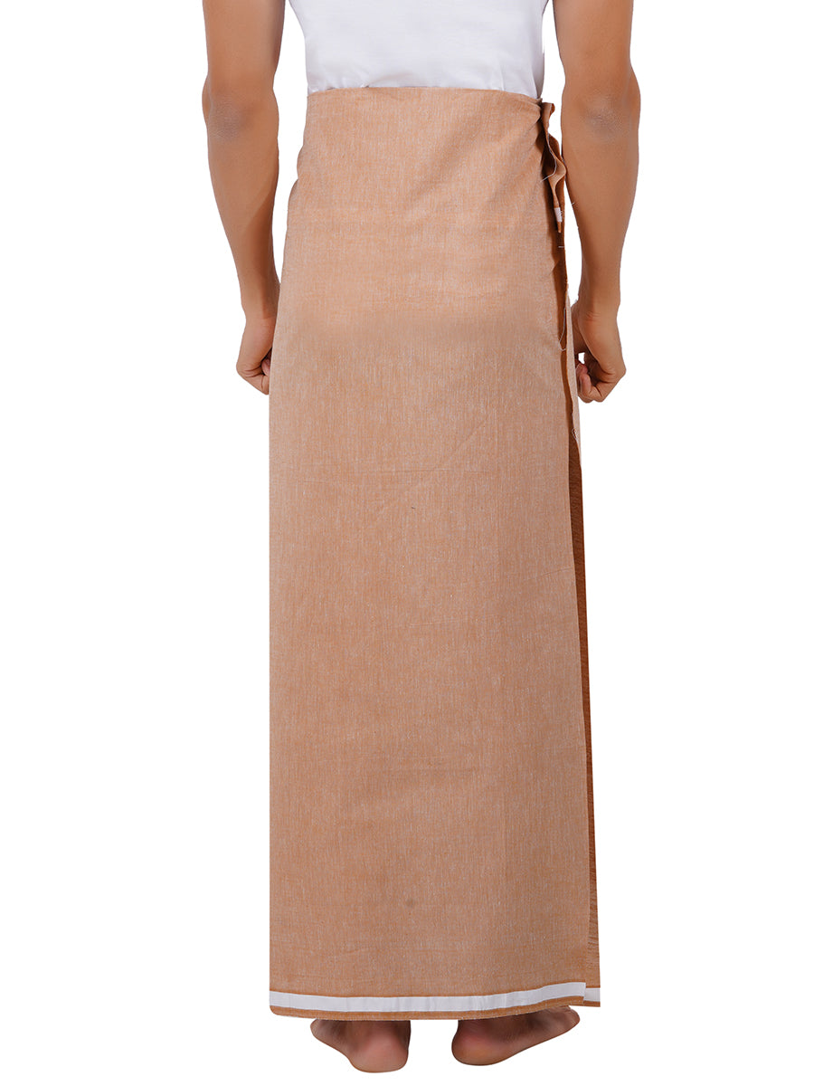 Men Cotton Blend Single Layer Sandal Dhoti with Assorted Border Nitro Plain N6