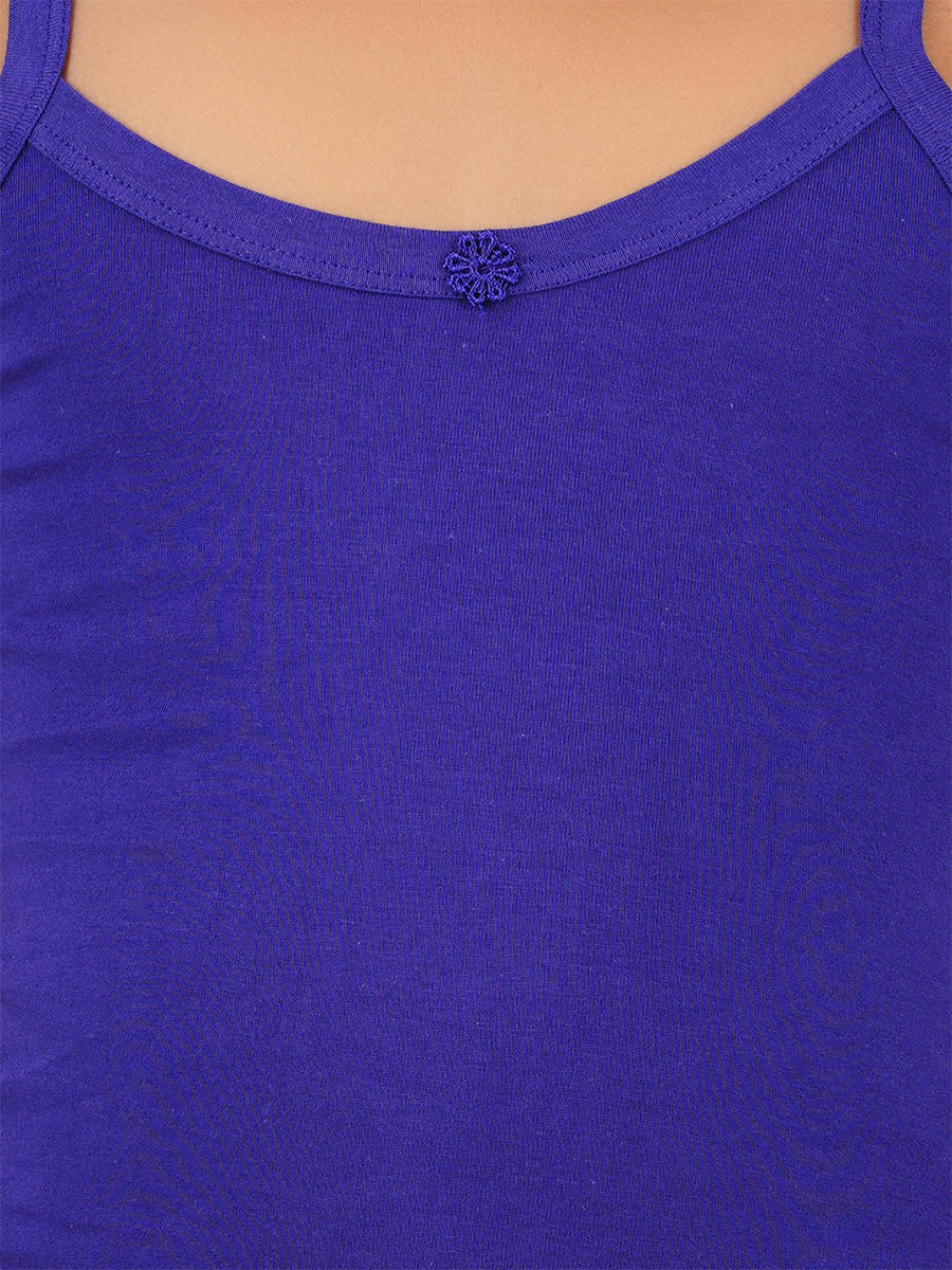 Girl's Combed Cotton Camisole (2 PCs Pack)-Zoom view blue