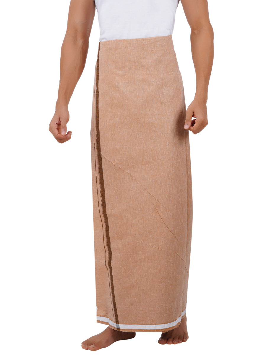 Men Cotton Blend Single Layer Sandal Dhoti with Assorted Border Nitro Plain N6