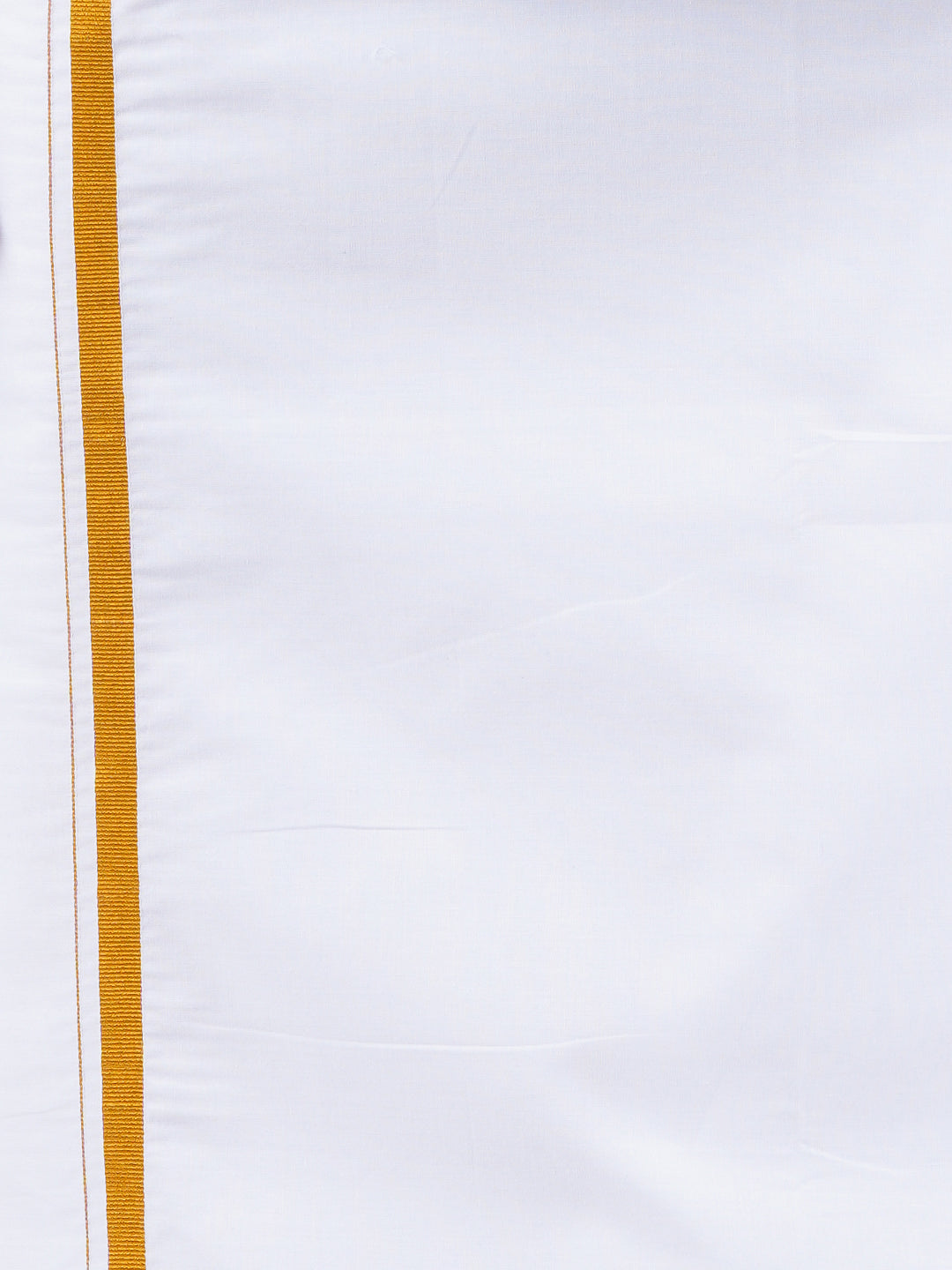 Mens Cotton Half Sleeves Shirt with 1/2'' Gold Jari Dhoti Combo-Bottom view