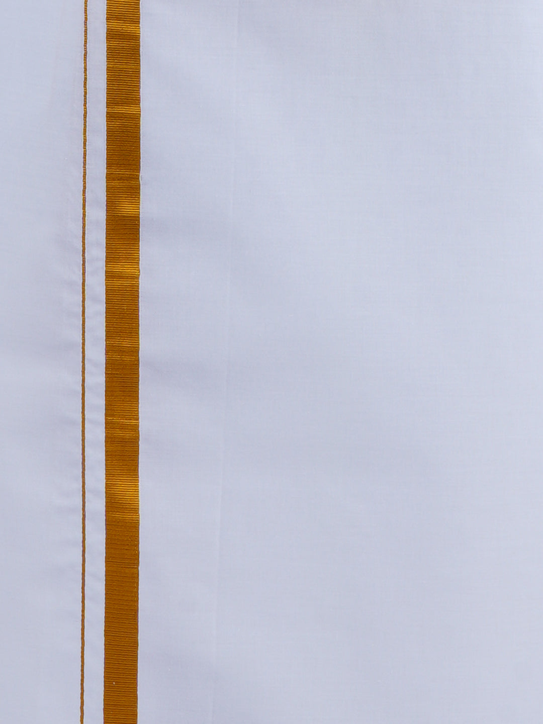 Mens Cotton Full Sleeves Shirt with 3/4'' Gold Jari Dhoti Combo-Bottom view