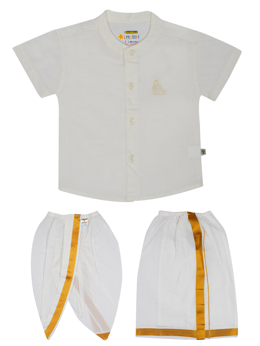 Newborn Baby Traditional Set Cream Half
