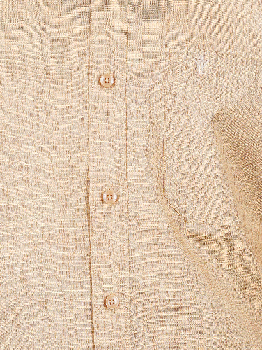 Mens Cotton Blended Formal Shirt Half Sleeves Dark Sandal T12 CK2-Zoom view