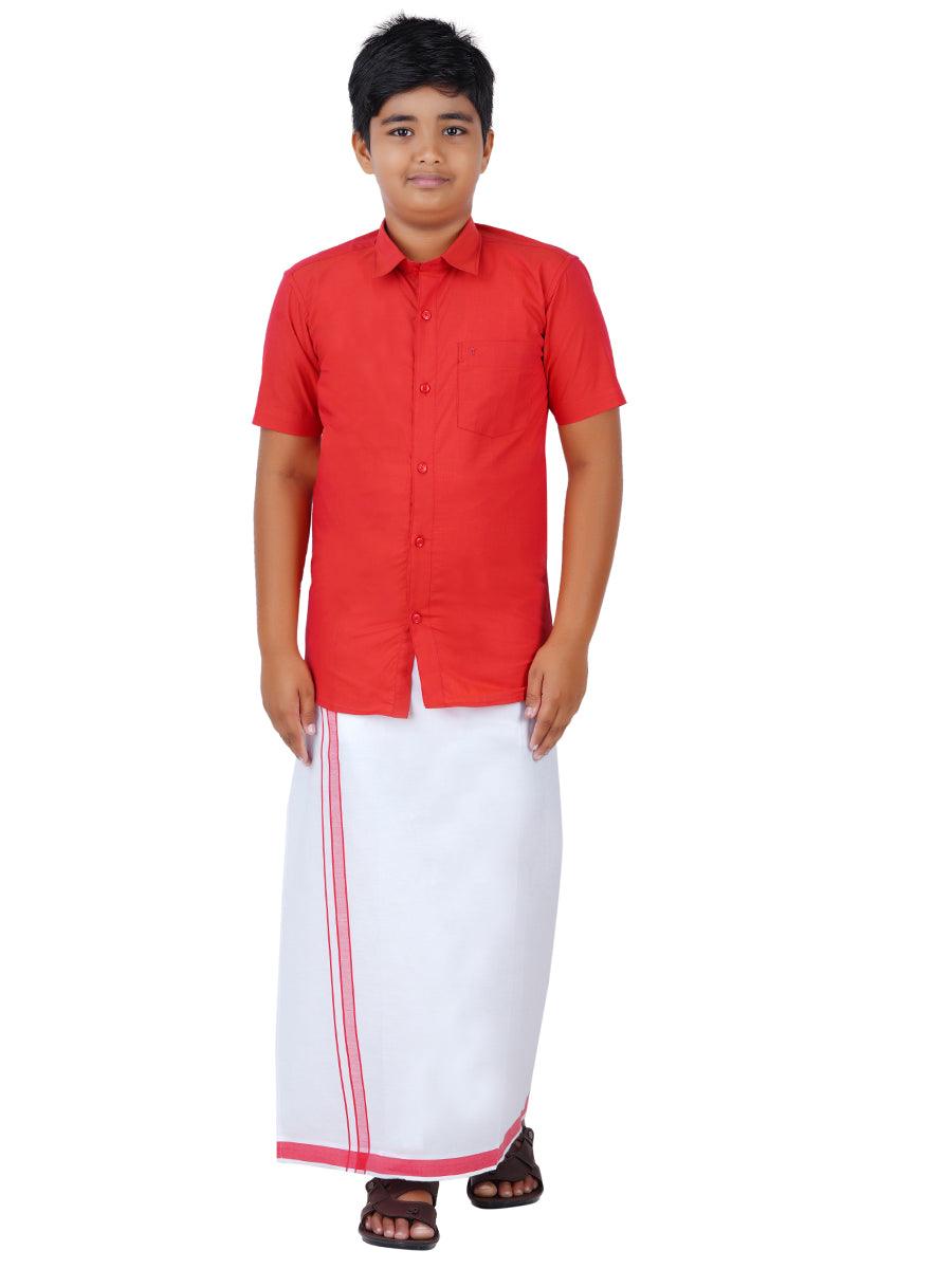 Boys Matching Dhoti & Shirt Combo G114 -  Ramraj Cotton-Front view