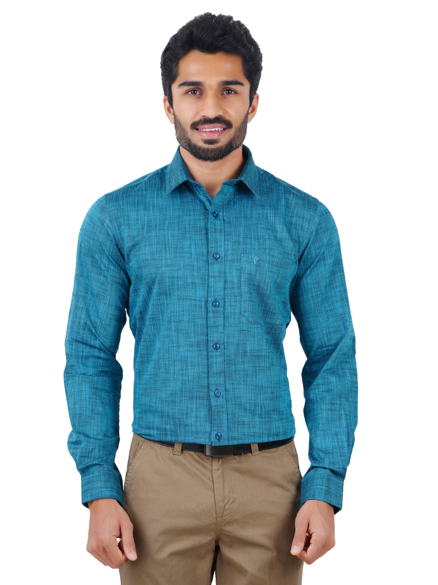 Mens Formal Shirt Full Sleeves Blue CL2 GT9