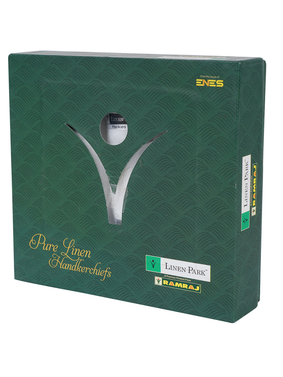 Pure Linen White Hand Kerchief (5 in 1)