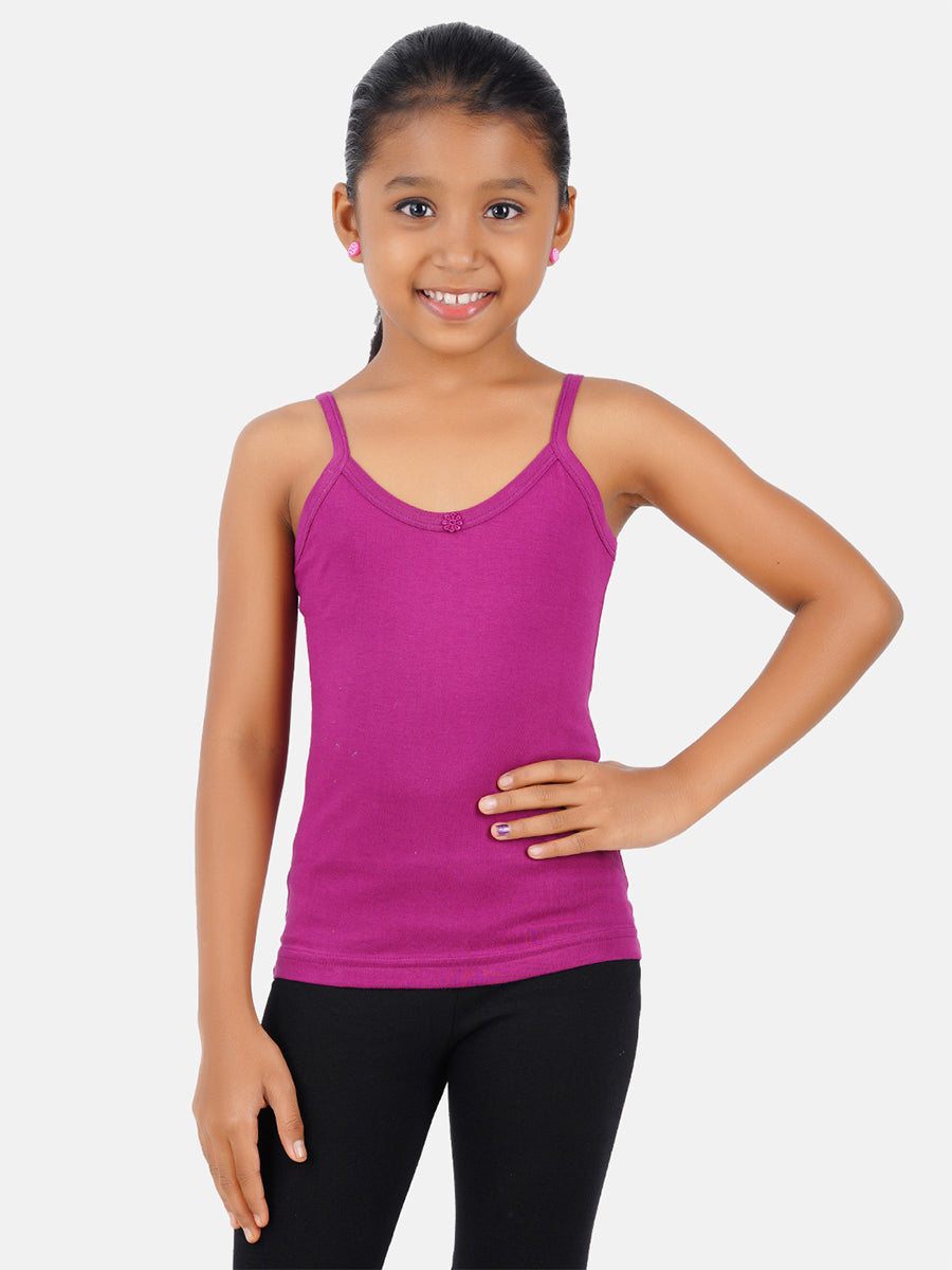 Girl's Combed Cotton Camisole (2 PCs Pack)