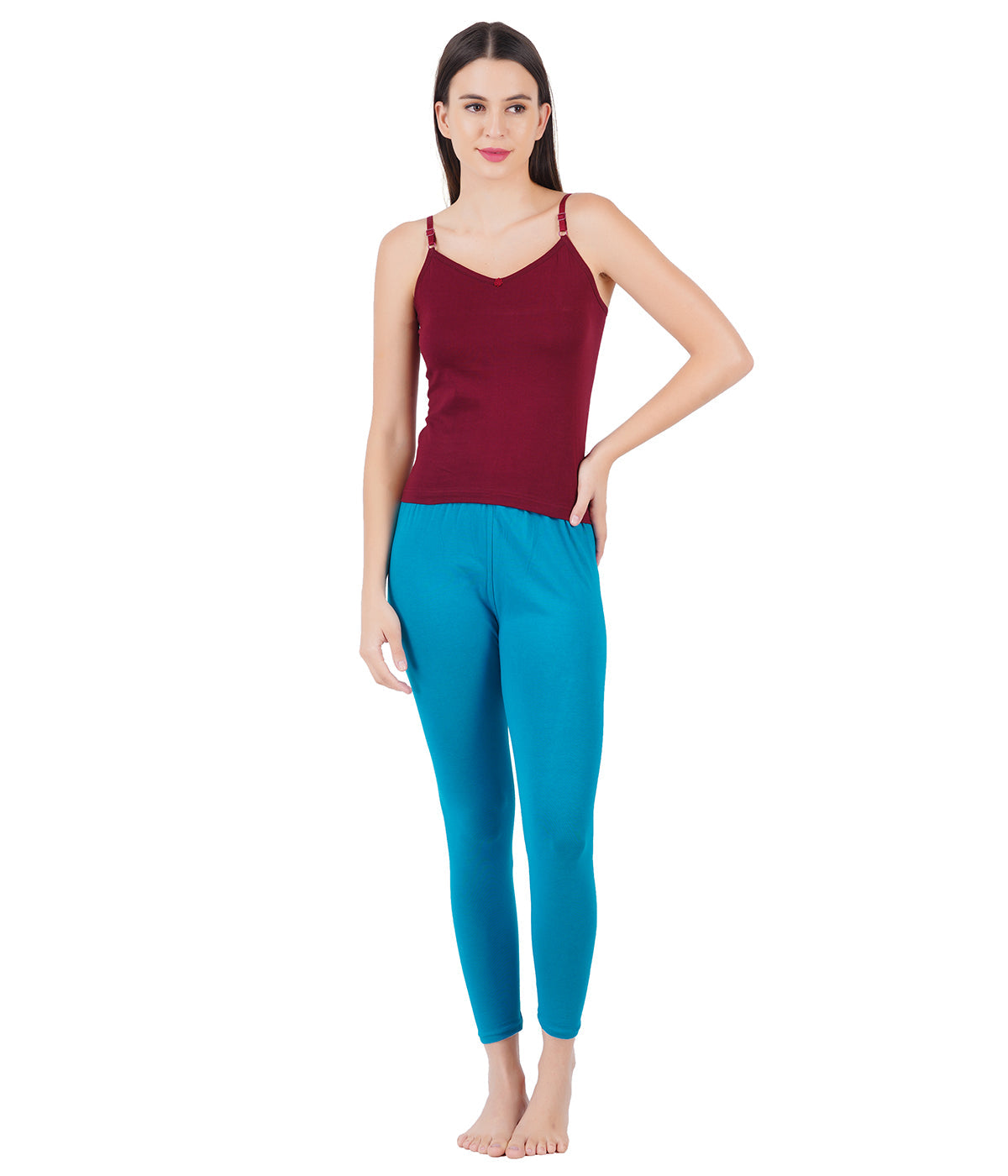 Womens Adjustable Strap Colour Camisole Petals (2 PCs Pack)-Full view