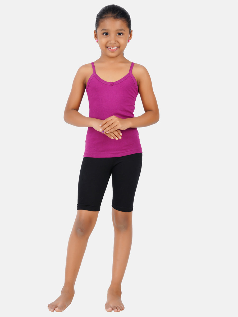 Girl's Combed Cotton Camisole (2 PCs Pack)-Full view pink