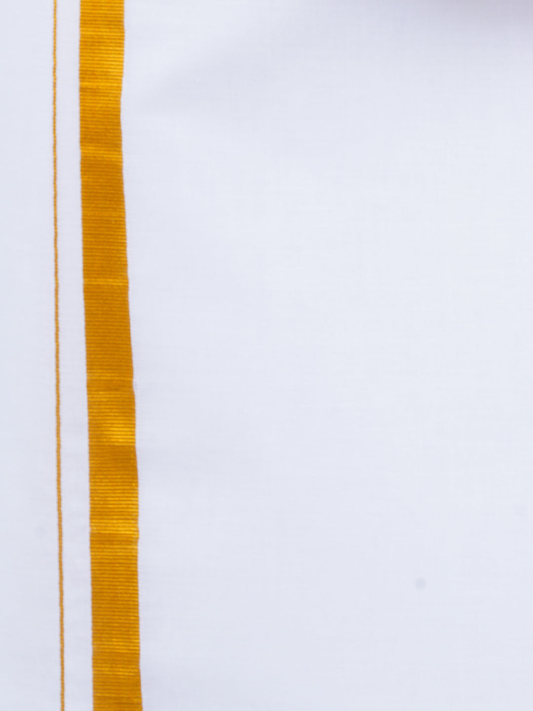 Mens Cotton Full Sleeves Shirt with 3/4'' Gold Jari Dhoti Combo-Bottom view