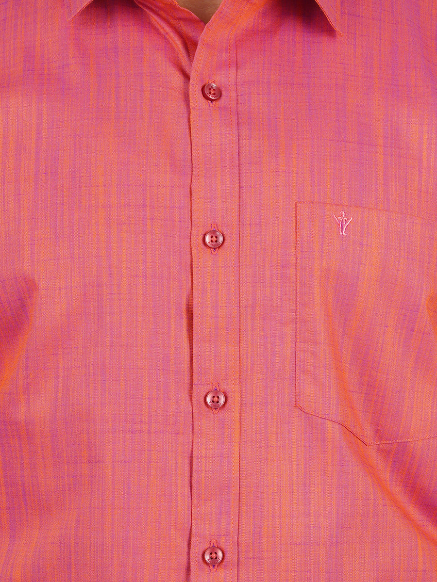 Mens Formal Shirt Half Sleeves Pale Violet Red T32 TH10-Zoom view