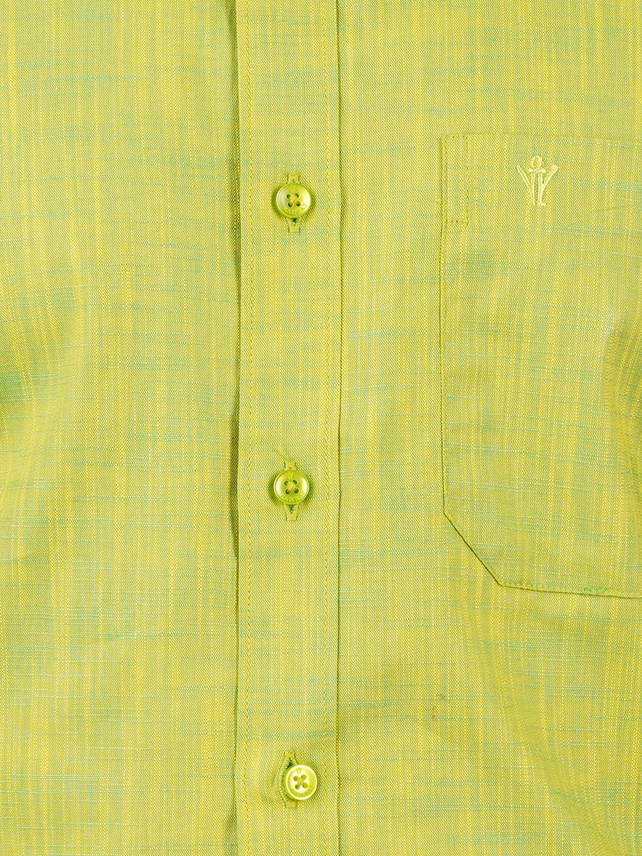 Mens Formal Shirt Half Sleeves Plus Size Yellowish Green CL2 GT2-Zoom view