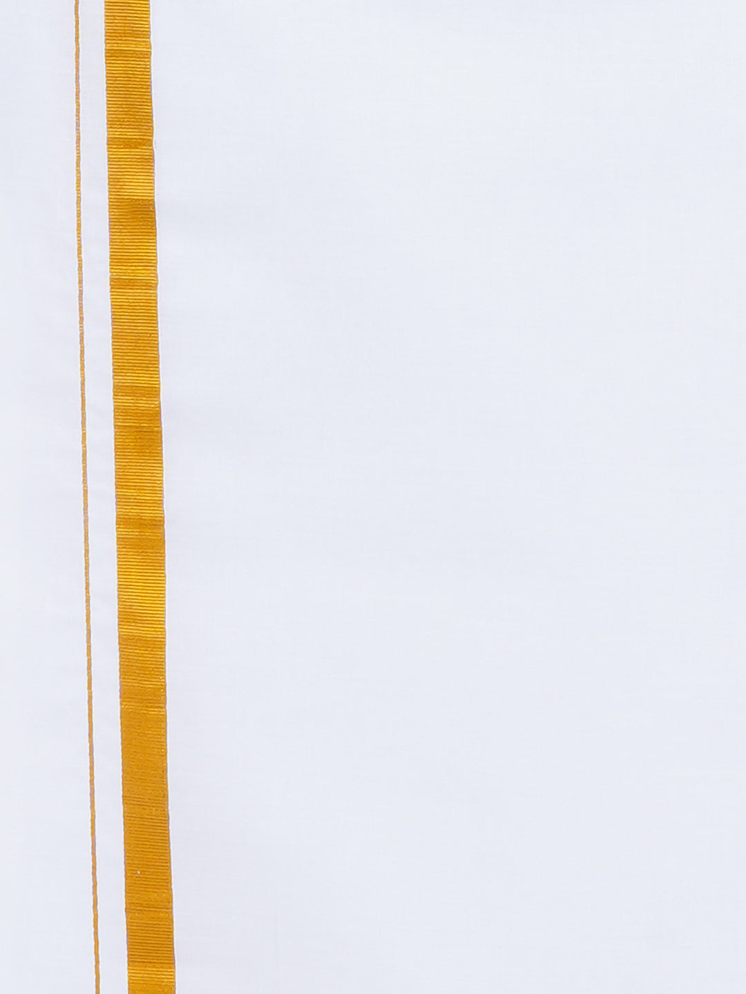 Mens Cotton Full Sleeves Shirt with 3/4'' Gold Jari Dhoti Combo-Bottom view