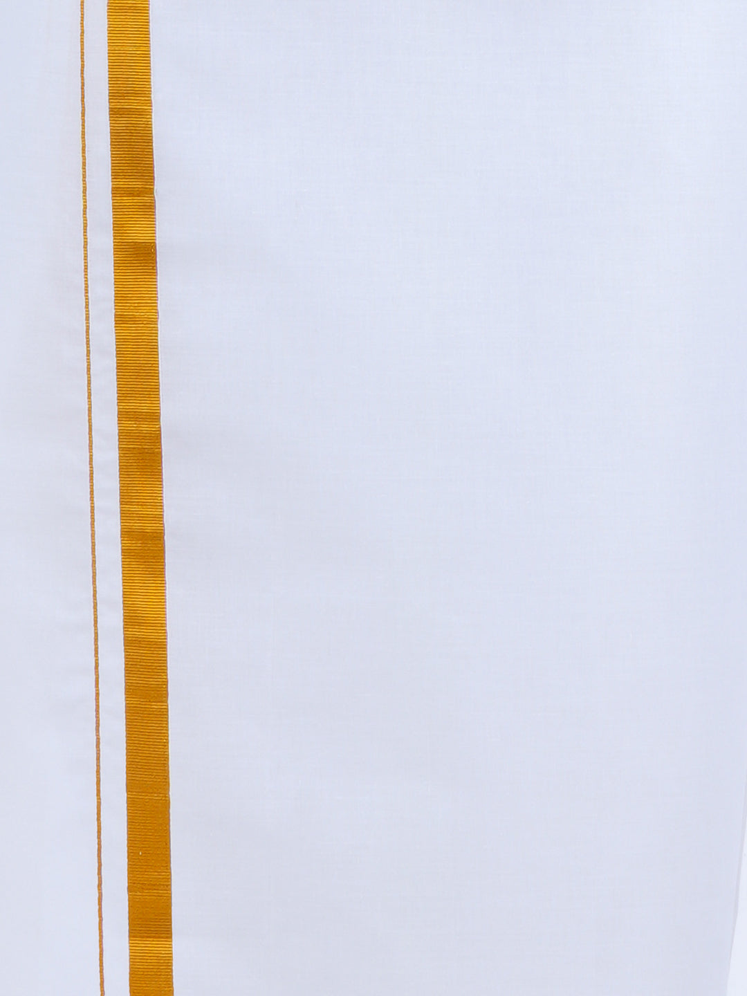 Mens Cotton Half Sleeves Shirt with 3/4'' Gold Jari Dhoti Combo-Bottom view