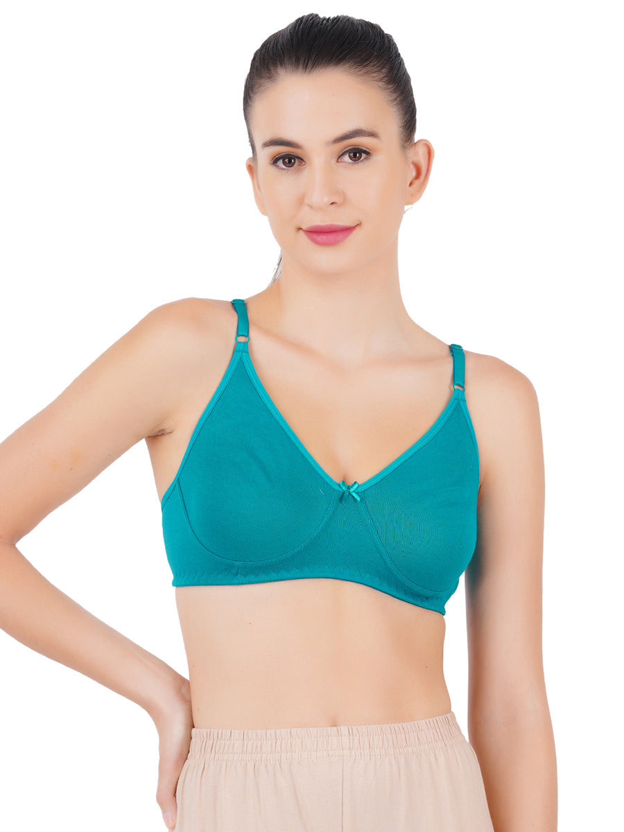 Women's Cotton Double Layer Soft Adjustable Regular Brazier Pack of 2-Blue