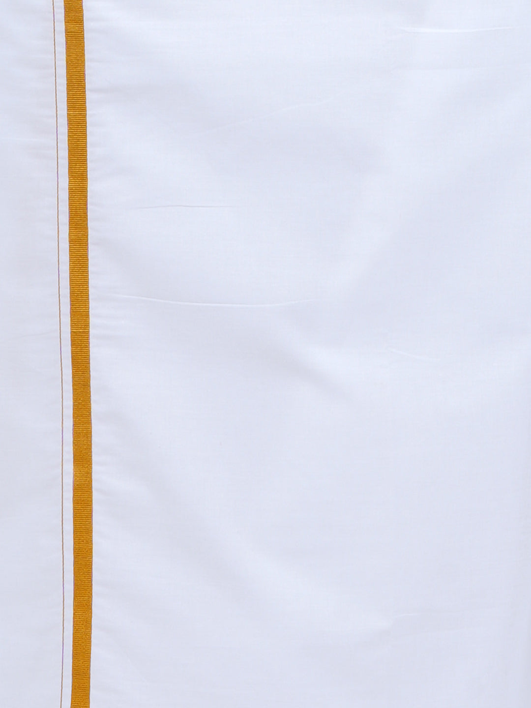 Mens Cotton Full Sleeves Shirt with 1/2'' Gold Jari Dhoti Combo-Bottom view