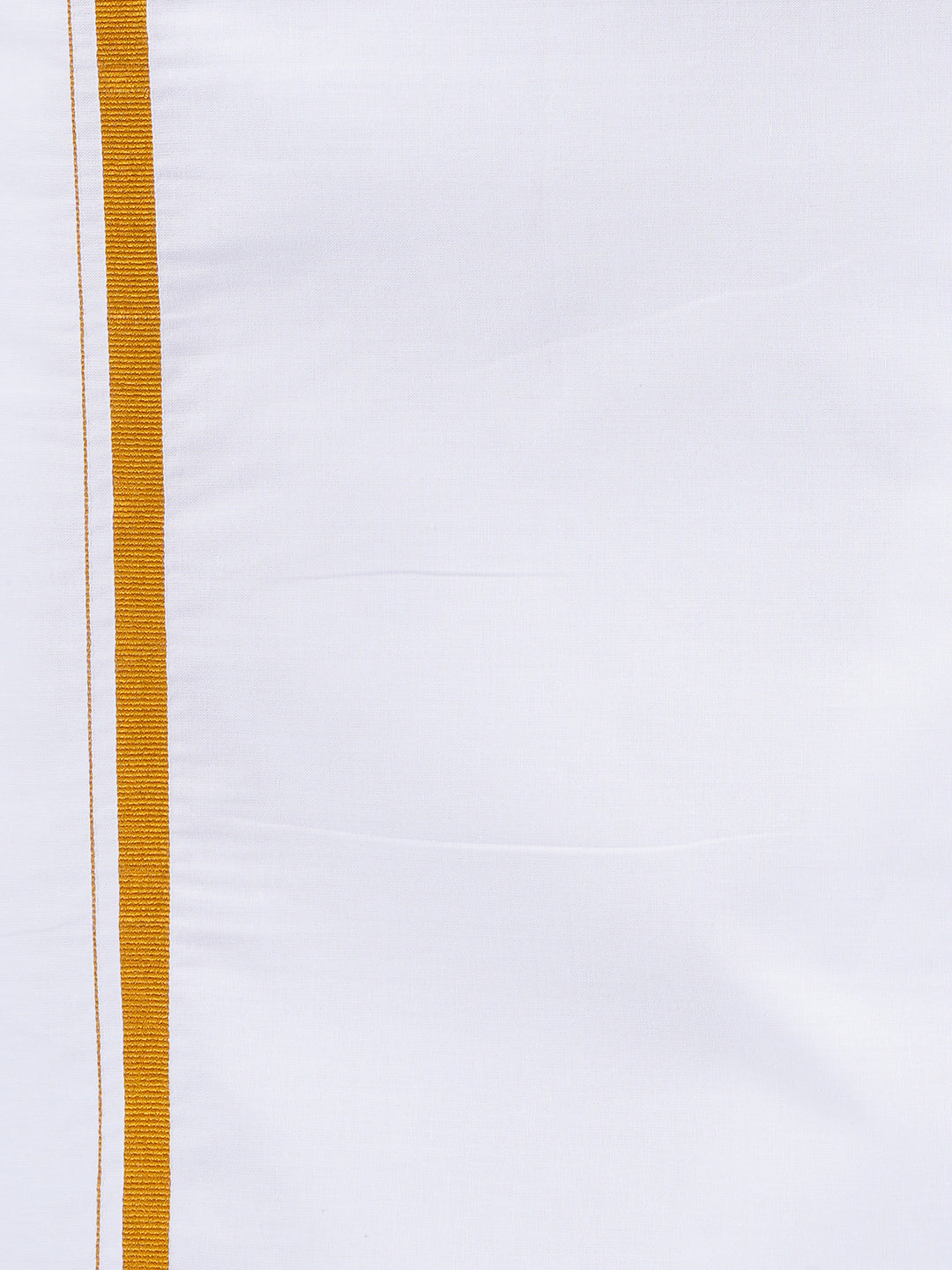 Mens Cotton Half Sleeves Shirt with 1/2'' Gold Jari Dhoti Combo-Bottom view