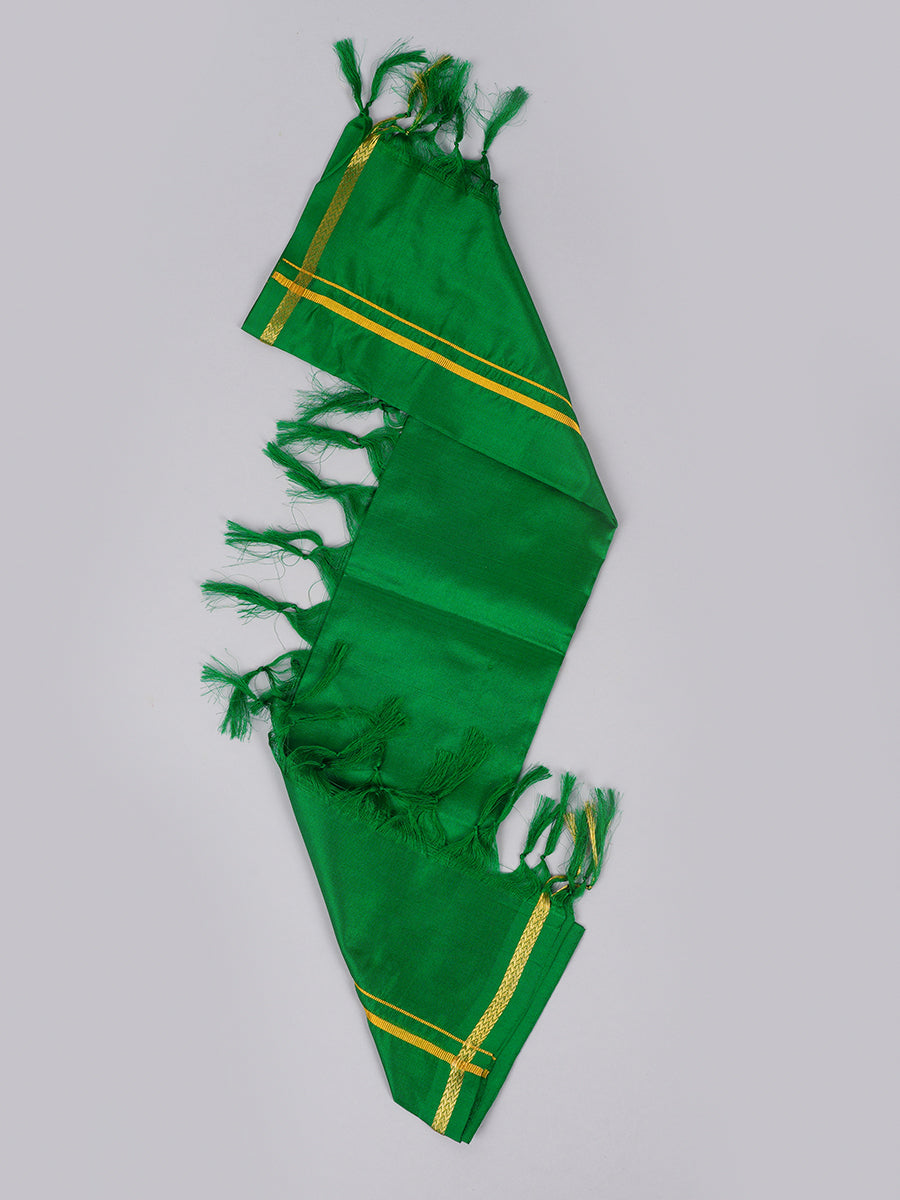 Silk Pooja Towel 4 Mulam Green-View one