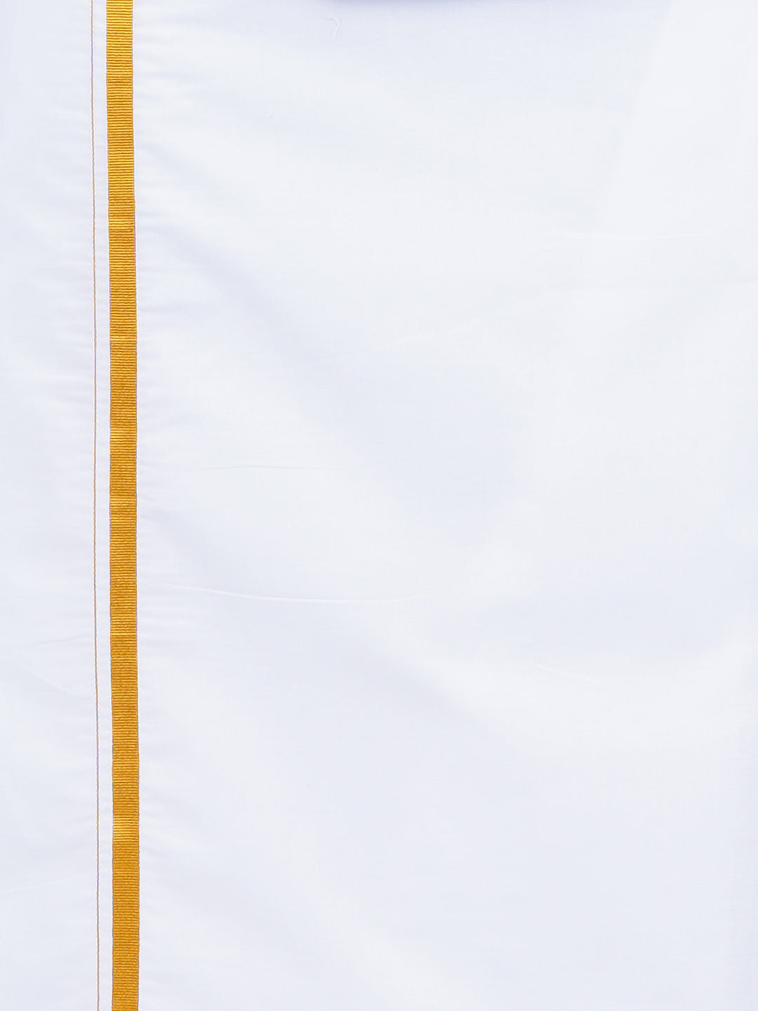 Mens Cotton Full Sleeves Shirt with 1/2'' Gold Jari Dhoti Combo-Bottom view