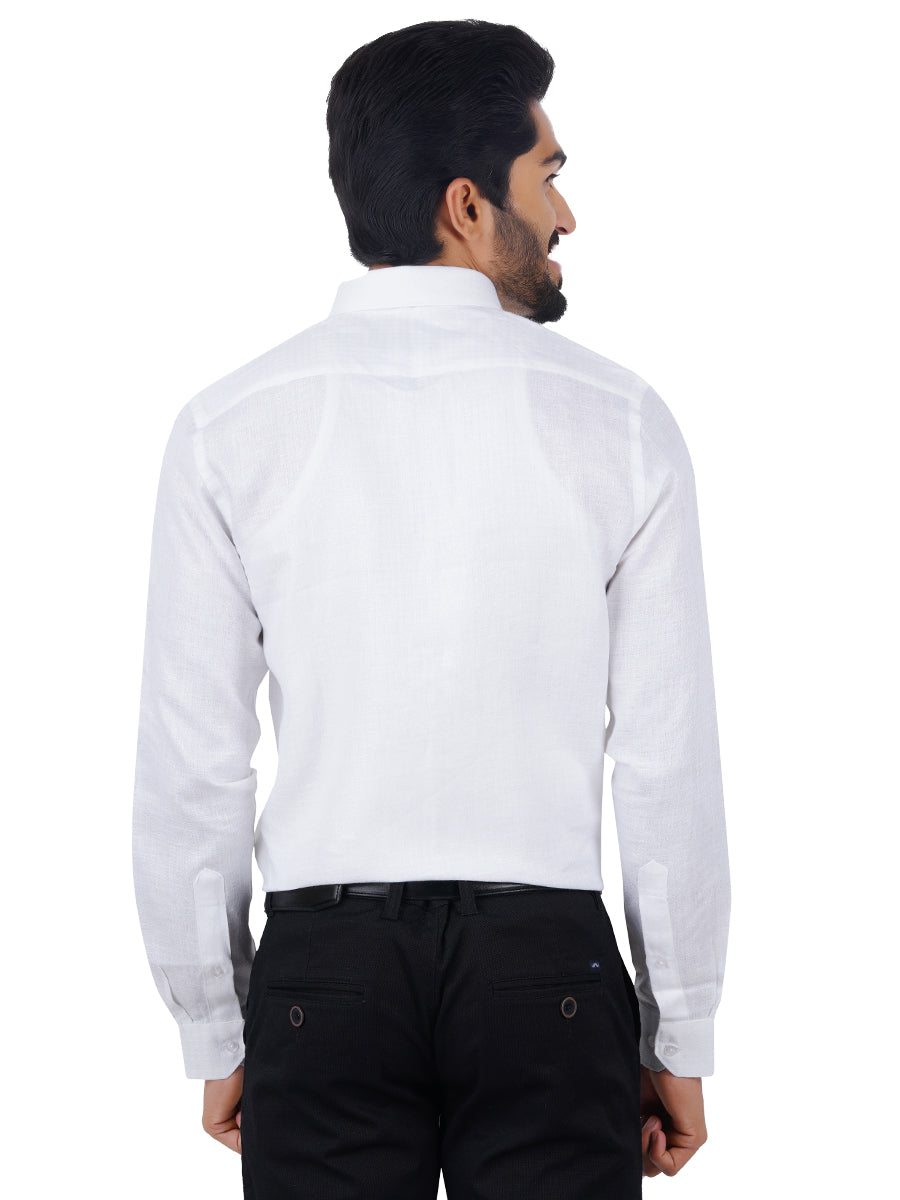 Mens RR Linen Cotton Full Sleeves Shirt-Back view