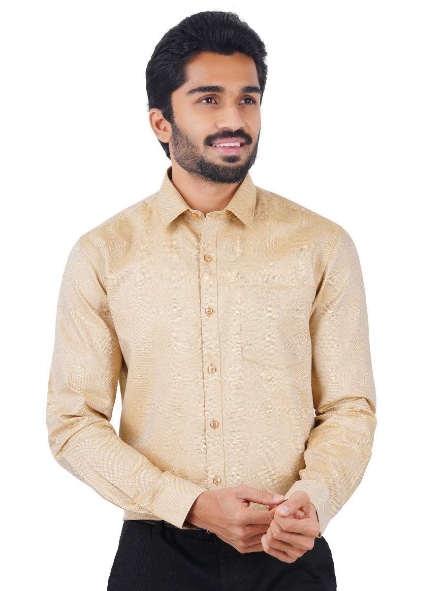 Mens Formal Shirt Full Sleeves Pale Orange T18 CY7