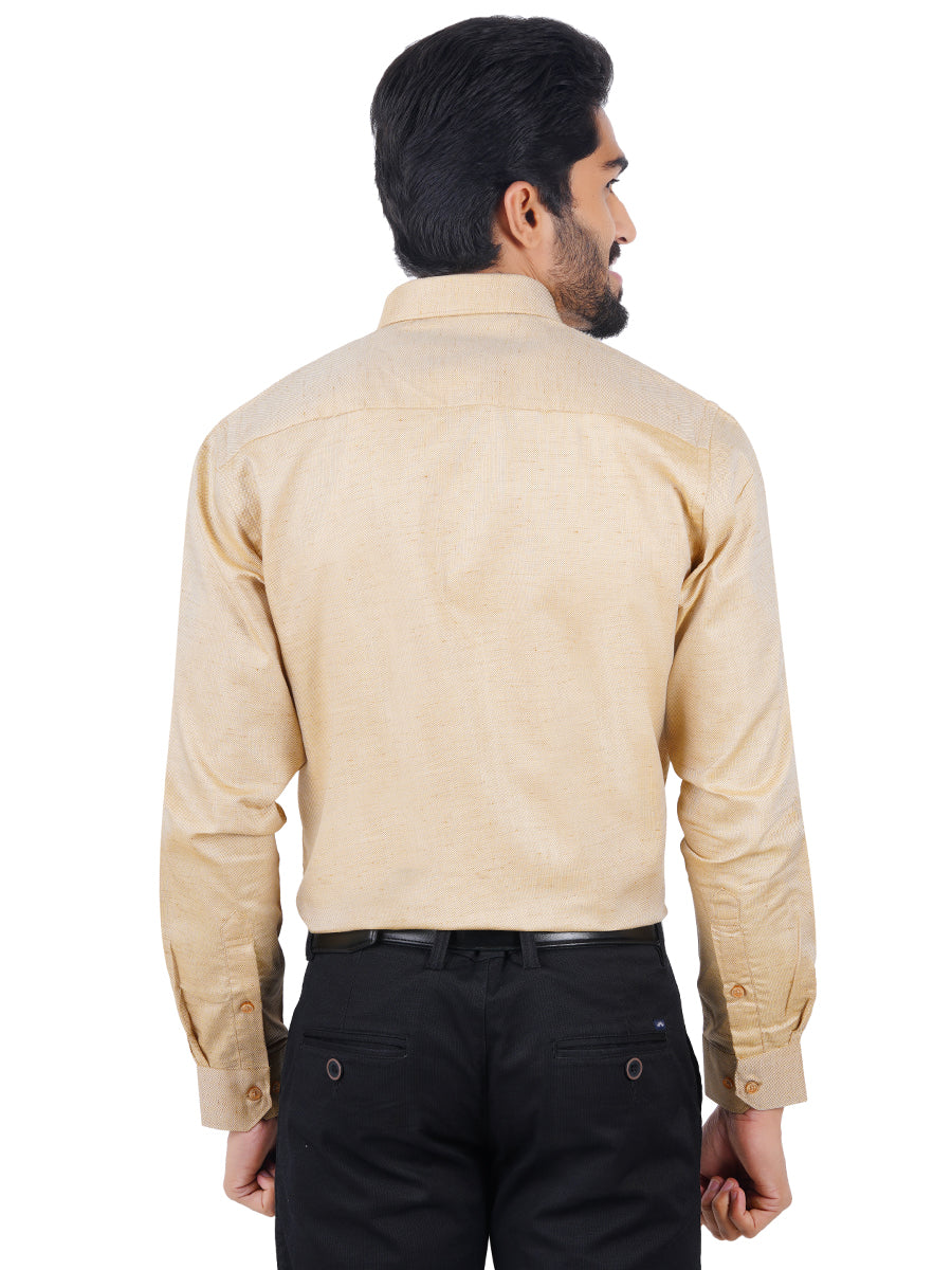 Mens Formal Shirt Full Sleeves Pale Orange T18 CY7-Back view