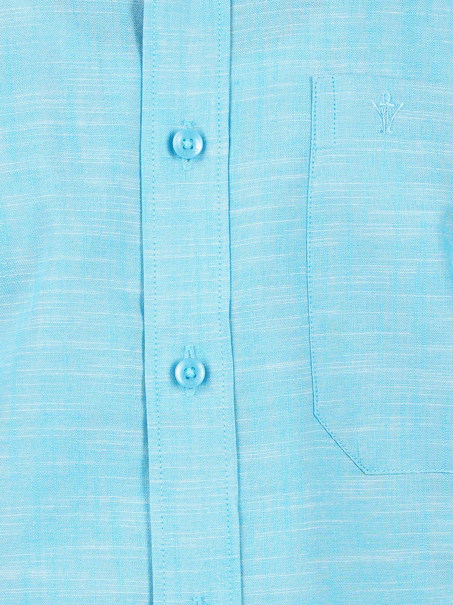 Mens Formal Shirt Half Sleeves Plus Size Sky Blue CL2 GT13