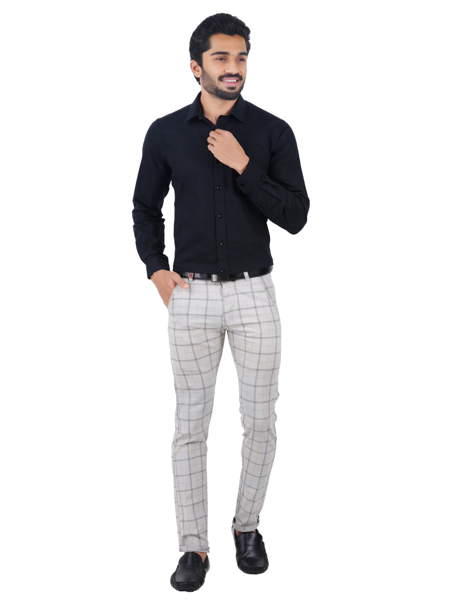 Mens Formal 100% Cotton Full Sleeves Black Shirt CL2 GT8-Full view