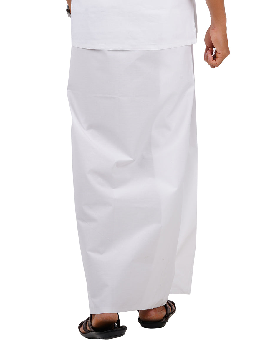 Mens Single White Prayer Dhoti Vairam Paramas-Back view