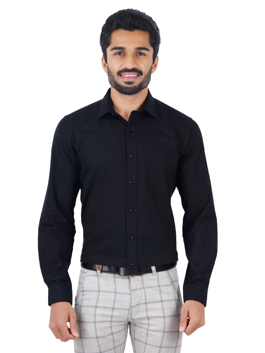 Mens Formal 100% Cotton Full Sleeves Black Shirt CL2 GT8